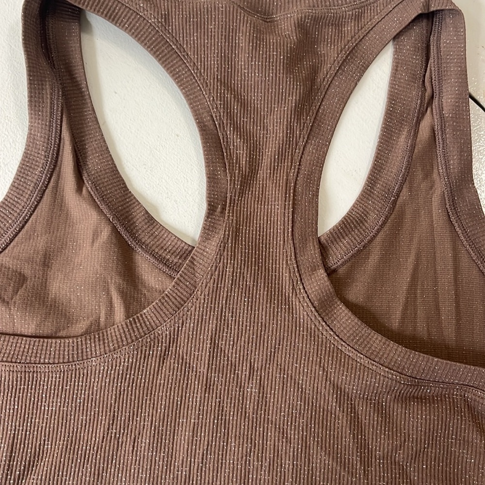 Athleta Momentum Seamless Tank - Brown/Gold Glitter - Picture 7 of 7